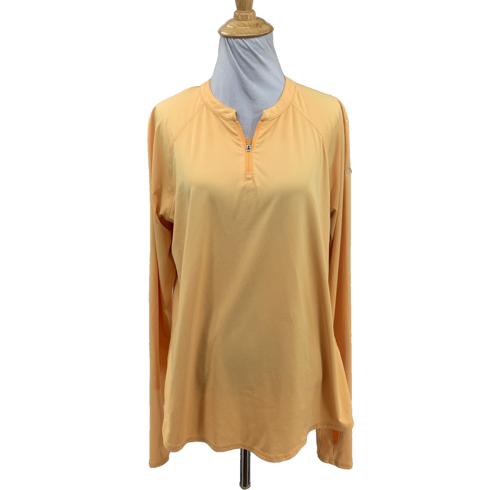 Jofit Top Womens XL Extra Large Ochre Quarter Zip Long Sleeve Active Pullover